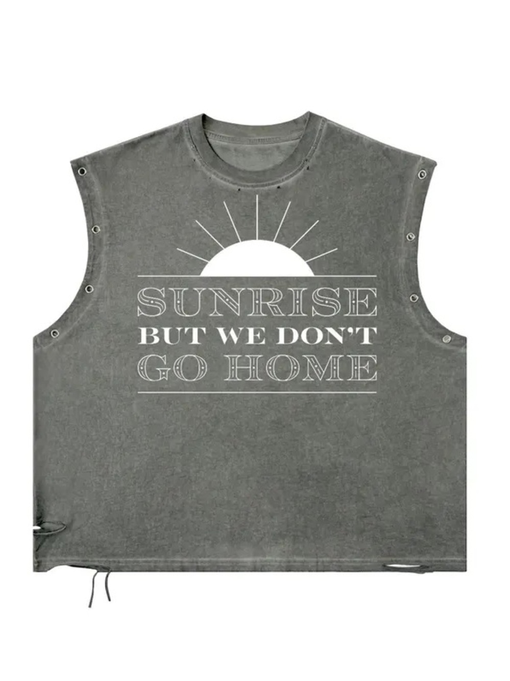 NWOT Kpop Distressed Grommet Eyelet Tank Top